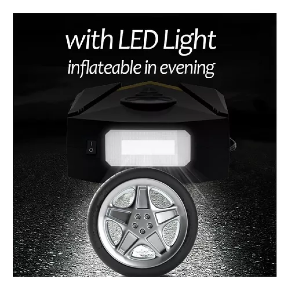 Minicompresor Portátil para Auto con Linterna – 12V